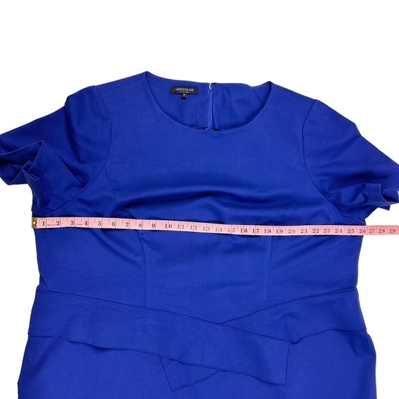 Lafayette 148 New York cobalt blue dress stretch short sleeves plus 22 - Picture 13 of 16